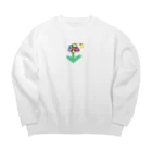 ykmr00のお花とちょうちょさん Big Crew Neck Sweatshirt