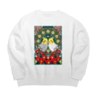 まめるりはことりのオカメインコ椿【まめるりはことり】 Big Crew Neck Sweatshirt