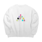 Pororinのソフトクリームいっぱい Big Crew Neck Sweatshirt