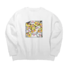 まめるりはことりの三密です！むちむちオカメインコさん【まめるりはことり】 Big Crew Neck Sweatshirt