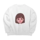 moo.の目力すごい女の子 Big Crew Neck Sweatshirt