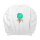 なでしこ@デザインのチョコミントアイスクリーム Big Crew Neck Sweatshirt