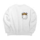 Megumiyaの胸ポケットに犬 Big Crew Neck Sweatshirt