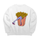 Mieko_Kawasakiの誘惑の🍟フライドポテト　 Big Crew Neck Sweatshirt