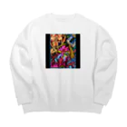 愛男-ARTWORK-の醜いか！？ Big Crew Neck Sweatshirt