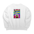 愛男-ARTWORK-の煙草を吸う男。 Big Crew Neck Sweatshirt