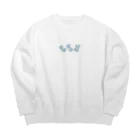 he bi ku chiのもくもくうさちゃん（少なめ） Big Crew Neck Sweatshirt