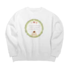 どるちぇ＊うさぎの《ボタニカル01》＊べあとリースとチョコレート＊ Big Crew Neck Sweatshirt