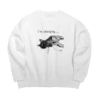 非ユークリッド幾何学を考える kodaisakanaのI'm charging....  Simple Big Crew Neck Sweatshirt