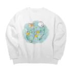 mofusandの海とにゃんこ Big Crew Neck Sweatshirt