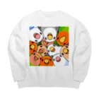 まめるりはことりのみっちりむっちり過密コザクラインコさん【まめるりはことり】 Big Crew Neck Sweatshirt