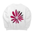 NIKORASU GOのRED FLOWER Big Crew Neck Sweatshirt