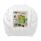 KIYOKA88WONDERLANDのピアノかっぱくん Piano Kappa-kun Big Crew Neck Sweatshirt