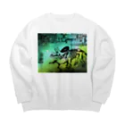 tottoの街と恐竜(グリーン) Big Crew Neck Sweatshirt