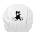 マイマイタケの酔拳キャット（ハチワレ） Big Crew Neck Sweatshirt