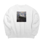 アートTシャツ 名画グッズのクロード・モネの『舟遊び』 Big Crew Neck Sweatshirt