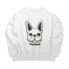 タバタ画房のフレンチブルドックくん　ブラウン　 Big Crew Neck Sweatshirt