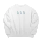 まめるりはことりの可愛いアメリカンホワイト　マメルリハちゃん【まめるりはことり】 Big Crew Neck Sweatshirt