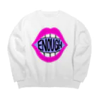 Mieko_KawasakiのENOUGH IS ENOUGH! MOUTH PINK Big Crew Neck Sweatshirt