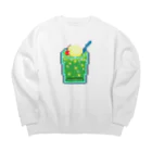 なでしこ@デザインのドッド絵メロンクリームソーダ Big Crew Neck Sweatshirt