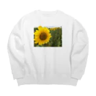 hiloshi-artの八月のひまわり Big Crew Neck Sweatshirt