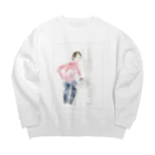 Yuriko OyamaのPink Knit woman Big Crew Neck Sweatshirt