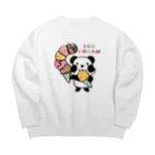 イラスト MONYAAT のCT54ズレぱんだちゃん　アイスを食べよう_bs Big Crew Neck Sweatshirt