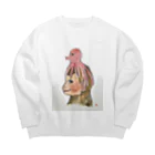 河内葉子の動物アートのグッズの猿にたこさんグッズbyYoko Kawauchi Big Crew Neck Sweatshirt