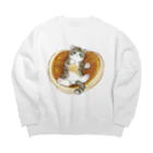 mofusandのにゃんこパンケーキ Big Crew Neck Sweatshirt