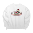 まめるりはことりのいつでもなかよし文鳥【まめるりはことり】 Big Crew Neck Sweatshirt