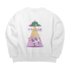 SpaceLabDesignのスペースピンク牛 Big Crew Neck Sweatshirt