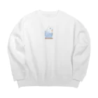 まめるりはことりのおしゃまな止まり木セキセイインコちゃん【まめるりはことり】 Big Crew Neck Sweatshirt