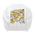 まめるりはことりのみっちりむっちり過密オカメインコさん【まめるりはことり】 Big Crew Neck Sweatshirt