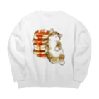 mofusandのパンケーキにゃん　４段重ね Big Crew Neck Sweatshirt