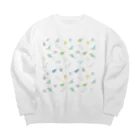 まめるりはことりのたっぷりセキセイインコちゃん【まめるりはことり】 Big Crew Neck Sweatshirt