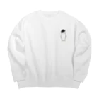 amyu-k フクロウセンターのボーラーハットシロフクロウ Big Crew Neck Sweatshirt