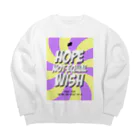 HOPE NOT EQUAL WISHのretro pop style ep4 / yellow x purple Big Crew Neck Sweatshirt