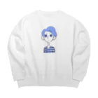 hsn_oのブルー Big Crew Neck Sweatshirt