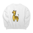 ねこのしっぽのしましまきりん Big Crew Neck Sweatshirt