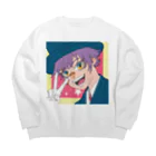 田団団長@ナマハゲダーのねこちゃんグッズ Big Crew Neck Sweatshirt