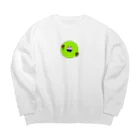 ストライプのうさちゃん原っぱ Big Crew Neck Sweatshirt