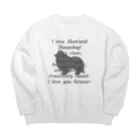 onehappinessのシェットランドシープドッグ Big Crew Neck Sweatshirt