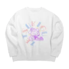 絶滅危惧種　suzuri 店のパステルてれふぉん Big Crew Neck Sweatshirt