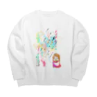 ヨリミサトの雲母雲団地と少女 Big Crew Neck Sweatshirt