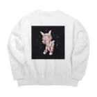 ひよこのショップの月のうさぎ Big Crew Neck Sweatshirt