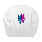 のあのはこぶね。のチビツインにゃんこ Big Crew Neck Sweatshirt