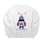 HAPPY M●NSたぁのベアロボM●NSたぁ Big Crew Neck Sweatshirt