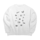 週末北欧部のフィンランドの概念 (黒/タテ) Big Crew Neck Sweatshirt