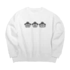 いのしし茶屋の見ざる聞かざる言わざるトイプードル Big Crew Neck Sweatshirt