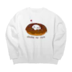 しろいのショップのドーナツにはまったおばけ レイン Big Crew Neck Sweatshirt